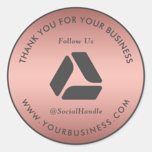 Rosegold en grijs   Bedankt Business LOGO Sticker