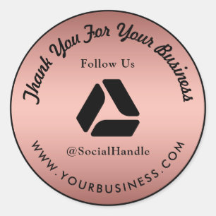 Rosegold en zwart Bedankt Business LOGO Sticker