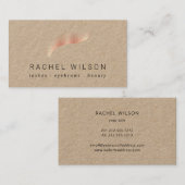 Rosegold eyelash Rustic kraft makeup Visitekaartje (Voorkant / Achterkant)