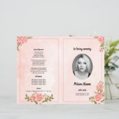 ROSEGOLD FLORAL | Sjabloon van het begrafenisprogr (Staand voorkant)