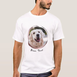 RoseGold Frame Gepersonaliseerde Honden Foto T-shirt