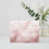 Rosegold glitter confetti briefkaart (Staand voorkant)