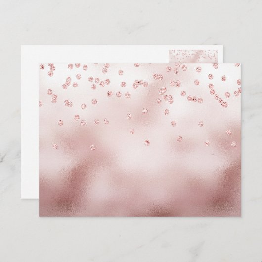 Rosegold glitter confetti briefkaart