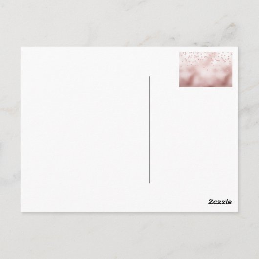 Rosegold glitter confetti briefkaart (Achterkant)