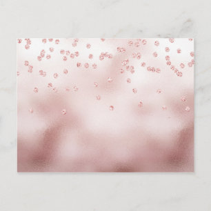 Rosegold glitter confetti briefkaart