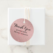 RoseGold Glitter Glam Folie Kijk naar bruiloft Bedankjes Labels (In situ)