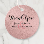 RoseGold Glitter Glam Folie Kijk naar bruiloft Bedankjes Labels (Voorkant)