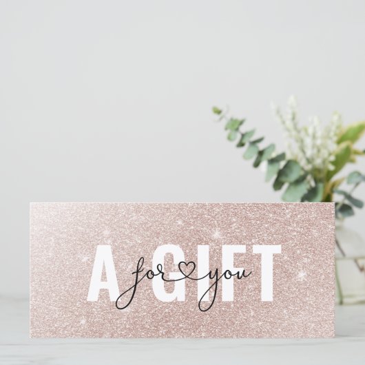 ROSEGOLD GLITTER ZAKELIJKE ENTITEITSBEWIJS (Staand voorkant)