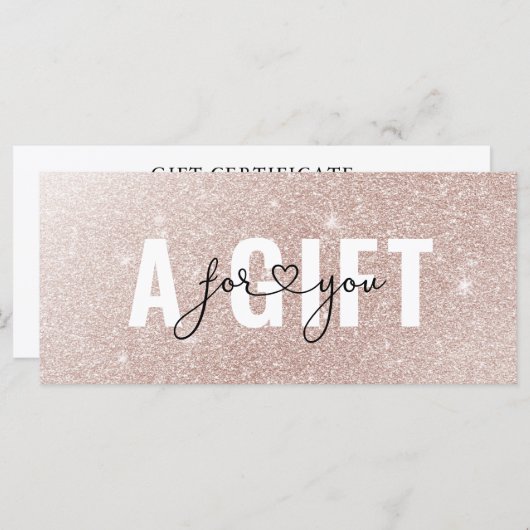 ROSEGOLD GLITTER ZAKELIJKE ENTITEITSBEWIJS (Voorkant / Achterkant)