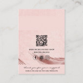 Rosegold Handgemaakte QR Code Sieraden Display Kaa Contactkaartje (Achterkant)