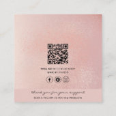 Rosegold Handgemaakte QR Code Sieraden Display Kaa Contactkaartje (Achterkant)