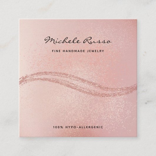 Rosegold Handgemaakte QR Code Sieraden Display Kaa Contactkaartje (Voorkant)