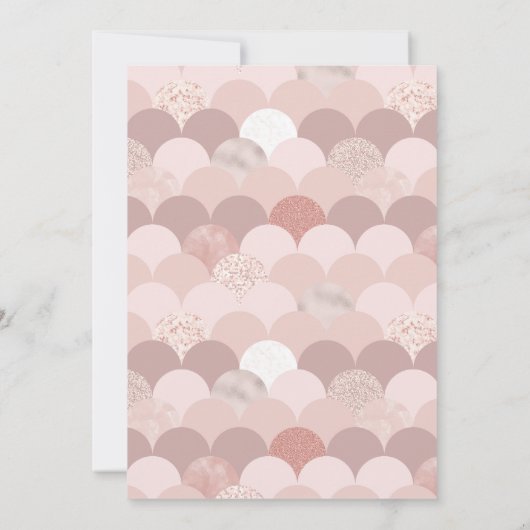 Rosegold Invitation, Roze Gold Invite, Bridal Baby Kaart (Achterkant)