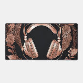 Rosegold Koptelefoons AI-kunst Bureaumat (Voorkant)