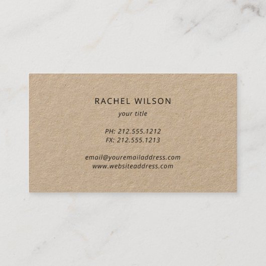 Rosegold Lashes Rustic kraft makeup, eyelash Visitekaartje (Achterkant)