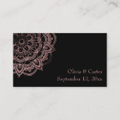 Rosegold Mandala Black Wedding Details Invoegen Ka Informatiekaartje (Achterkant)
