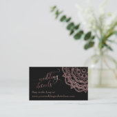 Rosegold Mandala Black Wedding Details Invoegen Ka Informatiekaartje (Staand voorkant)
