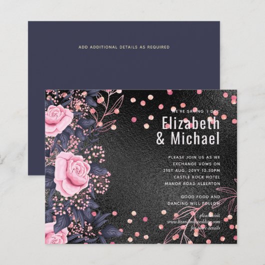Rosegold Metallic WEDDING Glitter look (Voorkant / Achterkant)