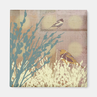 Rosegold Pussy WIllow Vogelmagneet Magneet