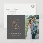 Rosegold Save the Date Briefkaart (Voorkant / Achterkant)