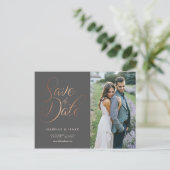 Rosegold Save the Date Briefkaart (Staand voorkant)