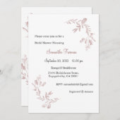 Rosegold uitnodiging, bruiloft uitnodiging, roze g kaart (Voorkant / Achterkant)