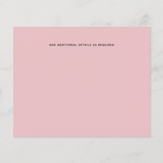 Rosegold WEDDING Girly Pink Floral Glitter Glam (Achterkant)