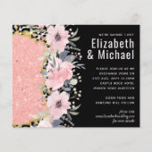 Rosegold WEDDING Girly Pink Floral Glitter Glam (Voorkant)