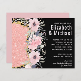 Rosegold WEDDING Girly Pink Floral Glitter Glam