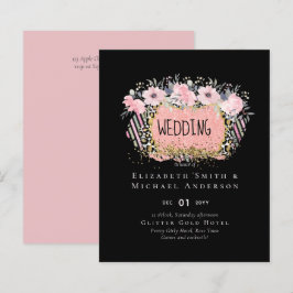 Rosegold WEDDING Girly Pink Floral Glitter Glam