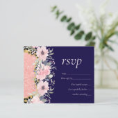 Rosegold WEDDING Girly Pink Floral Glitter Glam (Staand voorkant)