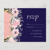 Rosegold WEDDING Girly Pink Floral Glitter Glam (Voorkant)
