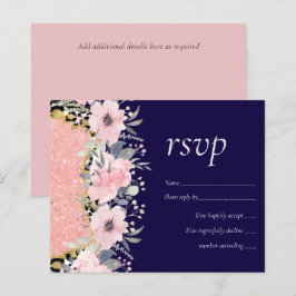 Rosegold WEDDING Girly Pink Floral Glitter Glam