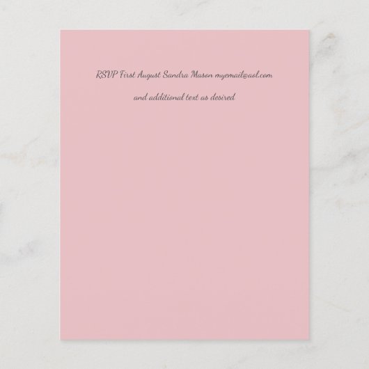 Rosegold WEDDING Girly Pink Floral Glitter Glam (Achterkant)