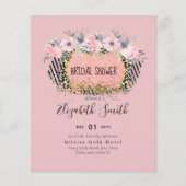 Rosegold WEDDING Girly Pink Floral Glitter Glam (Voorkant)