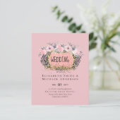 Rosegold WEDDING Girly Pink Floral Glitter Glam (Staand voorkant)