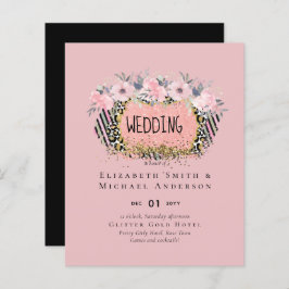 Rosegold WEDDING Girly Pink Floral Glitter Glam