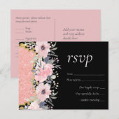 Rosegold WEDDING Girly Pink Floral Glitter Glam Briefkaart (Voorkant / Achterkant)
