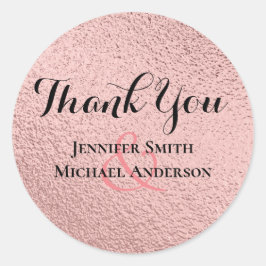 RoseGoud Glitter Glam Folie Look Bruiloft BUDGET Ronde Sticker