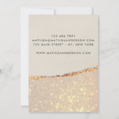 Roségoud glitter zwart roze modern kaart (Achterkant)