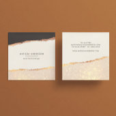 Roségoud glitter zwart roze modern vierkante visitekaartje