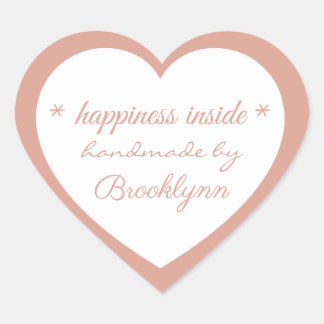 Rosegoud handgemaakt door X, Elegant op Maat Hart Sticker