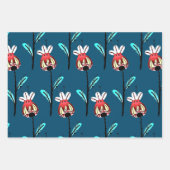 Rosehip Gold Blauwgroen Roze Floral Pattern Inpakpapier Vel (Voorkant 3)
