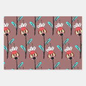 Rosehip Gold Blauwgroen Roze Floral Pattern Inpakpapier Vel (Voorkant 2)