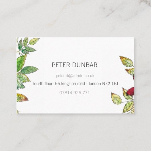 Rosehip Personalized Visitekaartje (Achterkant)