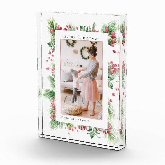 Rosehips & Holly Berries - kerstfoto Fotoblokken (Rechts)