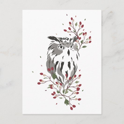 Rosehips Owl Briefkaart (Voorkant)
