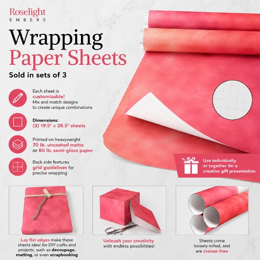 Roselight Embers Inpakpapier Vel