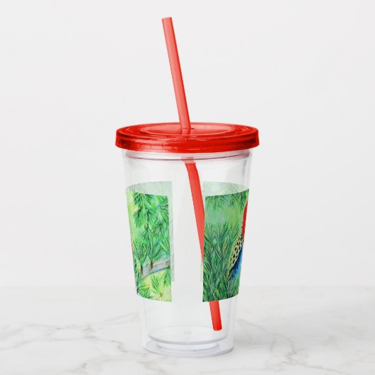 Rosella Bird Painting Acryl Drinkbeker (Links)