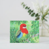 Rosella Bird Painting Briefkaart (Staand voorkant)